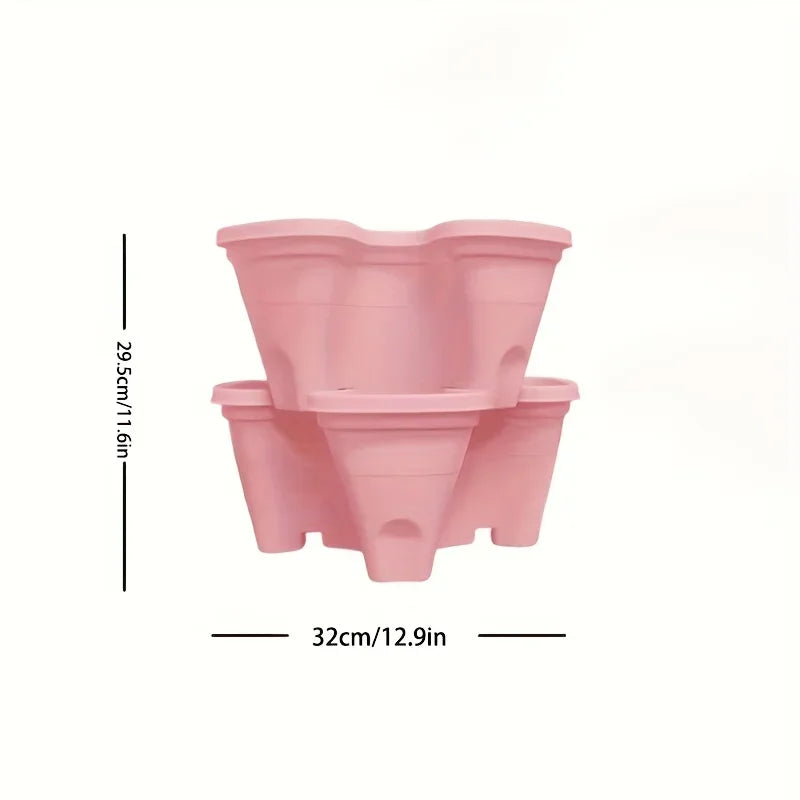 Strawberry Vertical Gardening Stackable Planter for Indoor and Outdoor Strawberries, Flowers, Herbs, Vegetables, 1-Pack