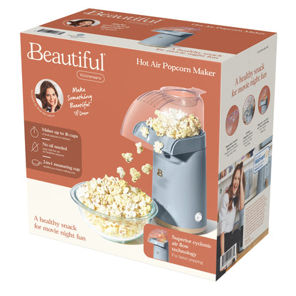 16 Cup Hot Air Electric Popcorn Maker, Cornflower Blue by Drew Barrymore