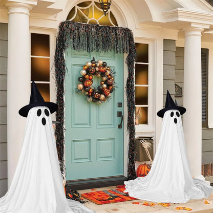 2024 New 2Packs Halloween Decorations Party Decorations Indoorspooky Ghost Decor Remote Control String Ghost Lights Porches